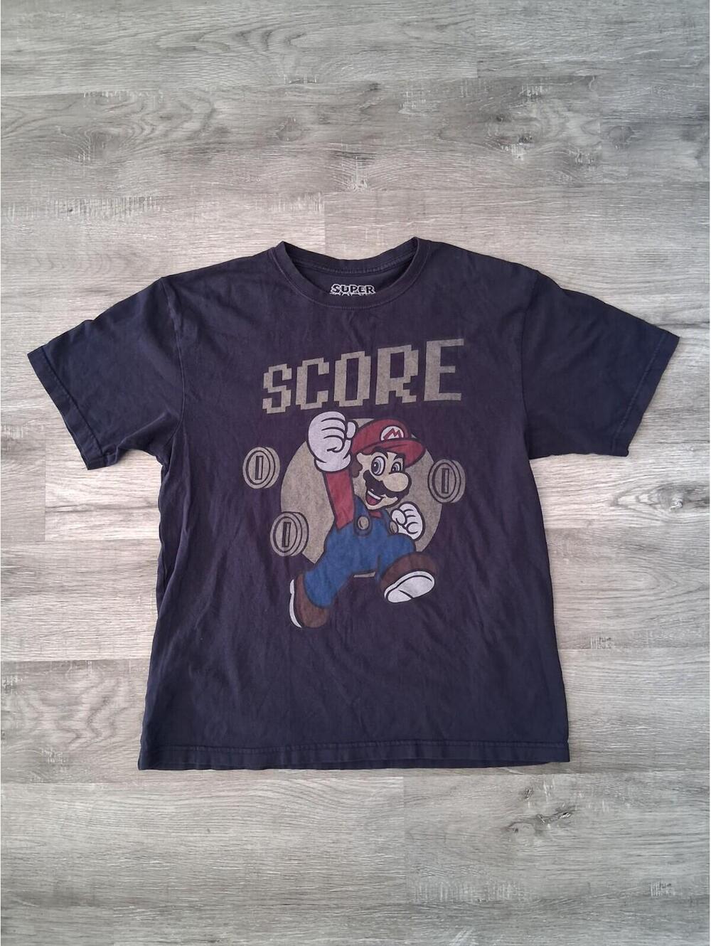 Super Mario Brothers LG Retro 2014 Navy Short Sleeve Graphic T-Shirt